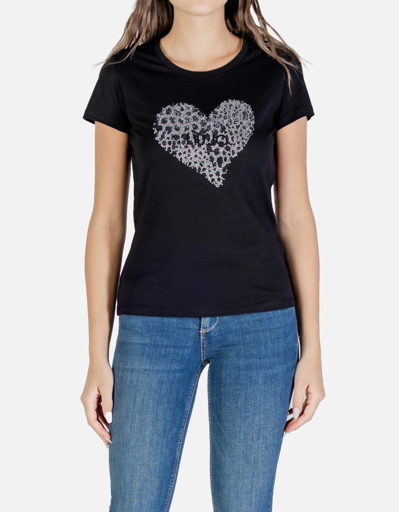 Graphic Print Short Sleeve T-Shirt with Round Neck