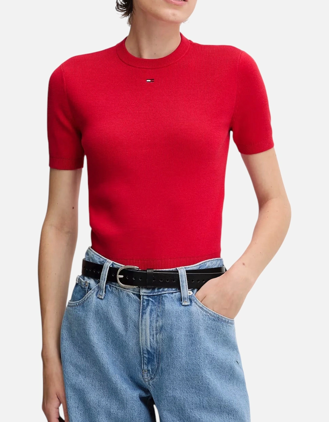 Ribbed Knit Short Sleeve Top, 4 of 3