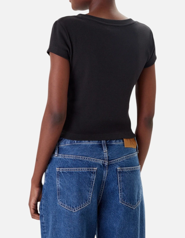 Ribbed VNeck Tee