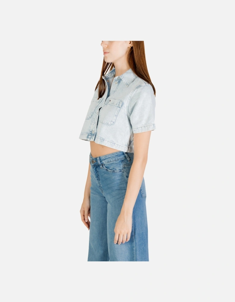 Cropped Denim Shirt  Jeans Set