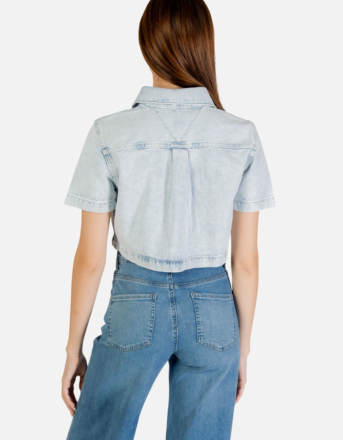 Cropped Denim Shirt  Jeans Set