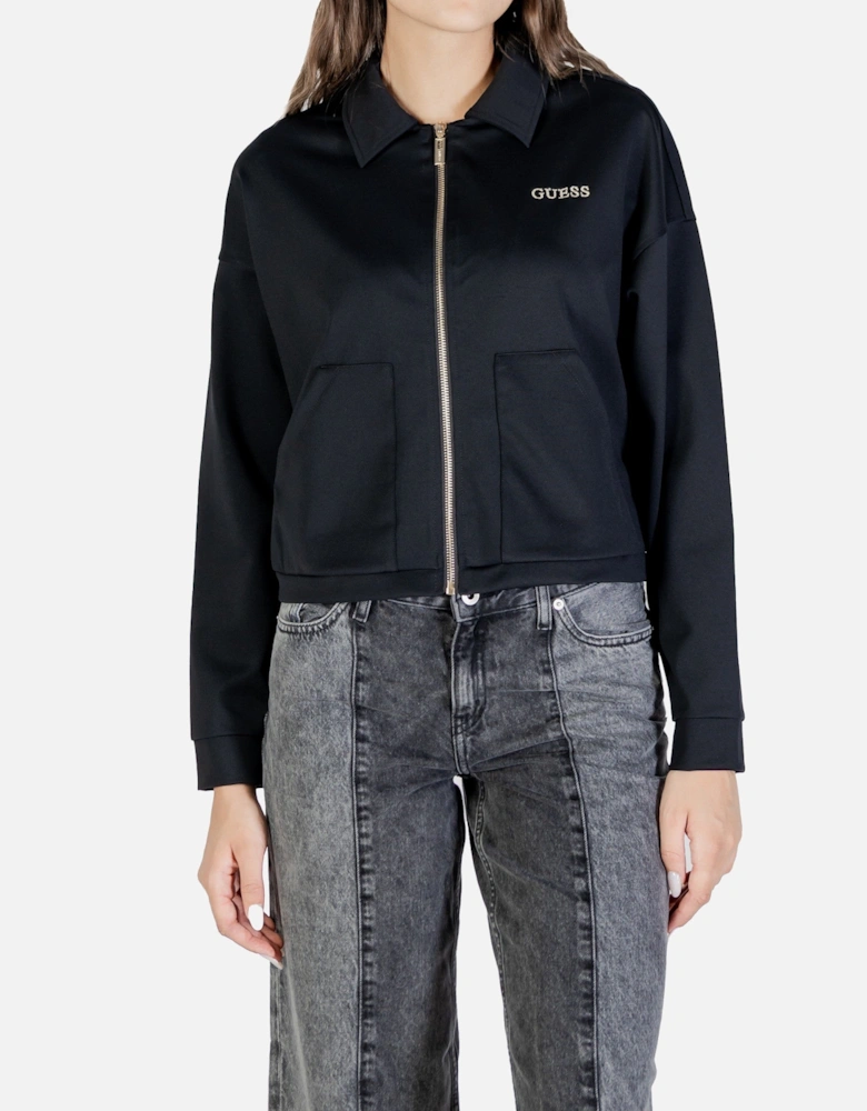 Zip-Up Sweatshirt with Front Pockets and Classic Collar