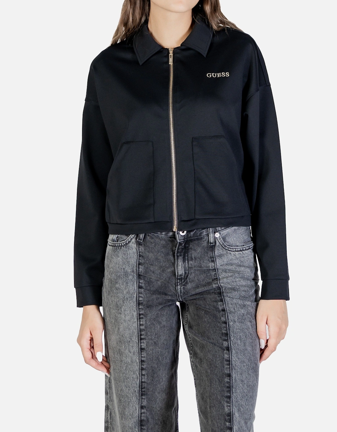 Zip-Up Sweatshirt with Front Pockets and Classic Collar, 4 of 3