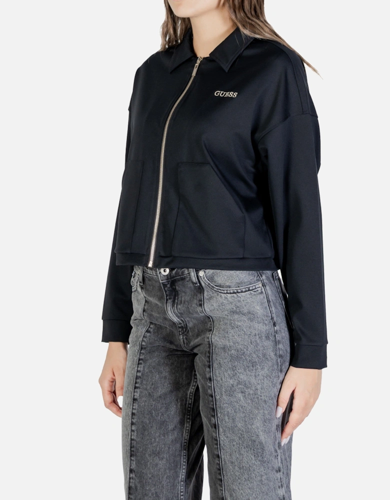 Zip-Up Sweatshirt with Front Pockets and Classic Collar