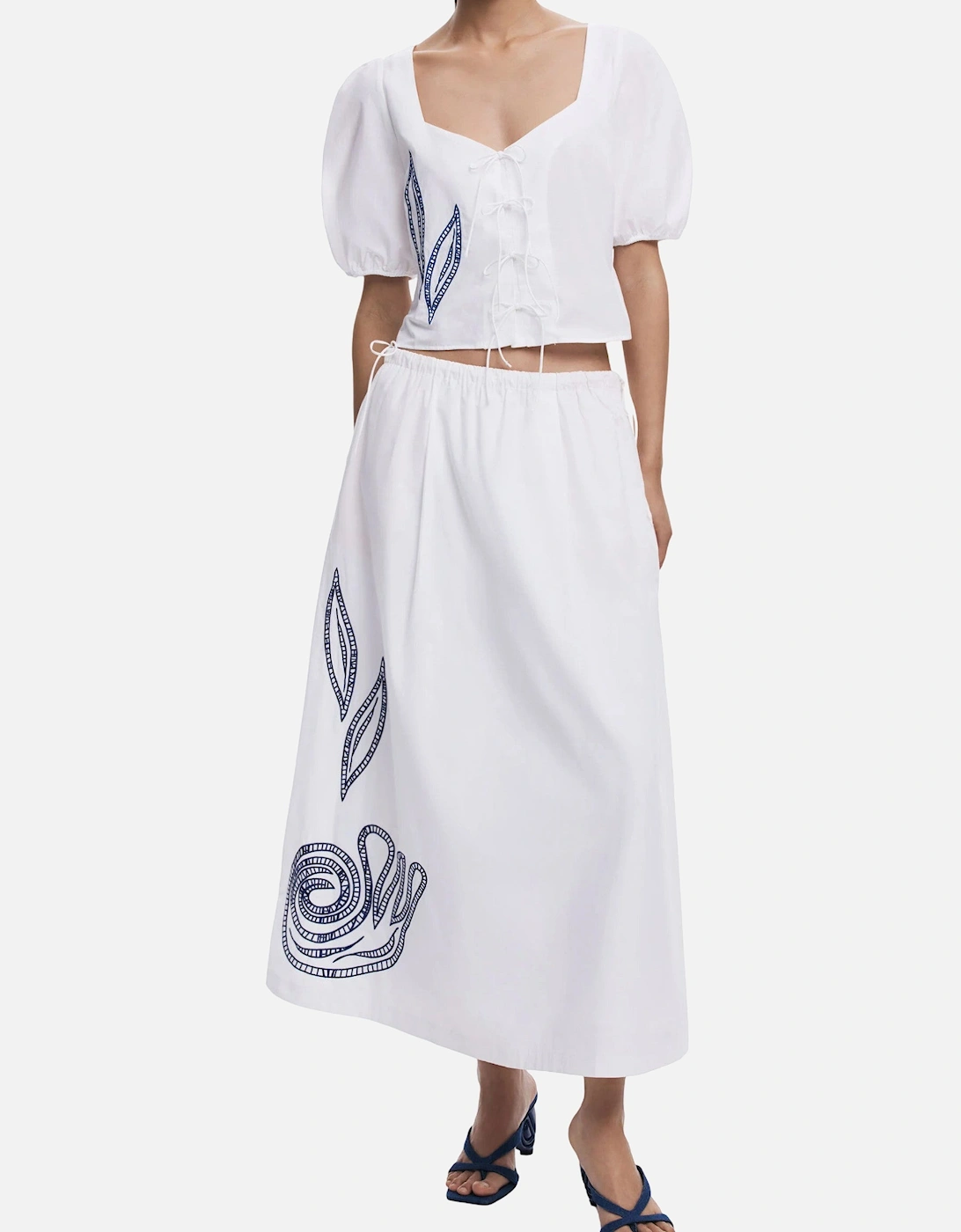 Embroidered Top  Skirt Set, 4 of 3