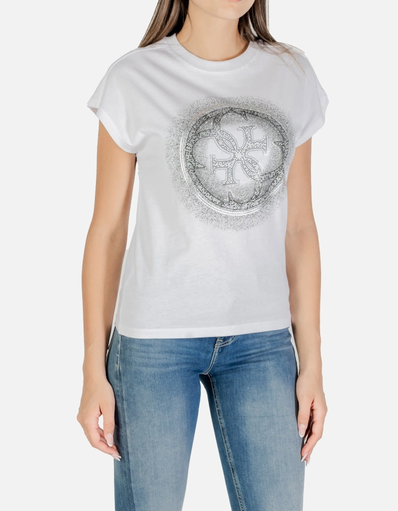 Printed Cotton T-shirt with Round Neck and Short Sleeves