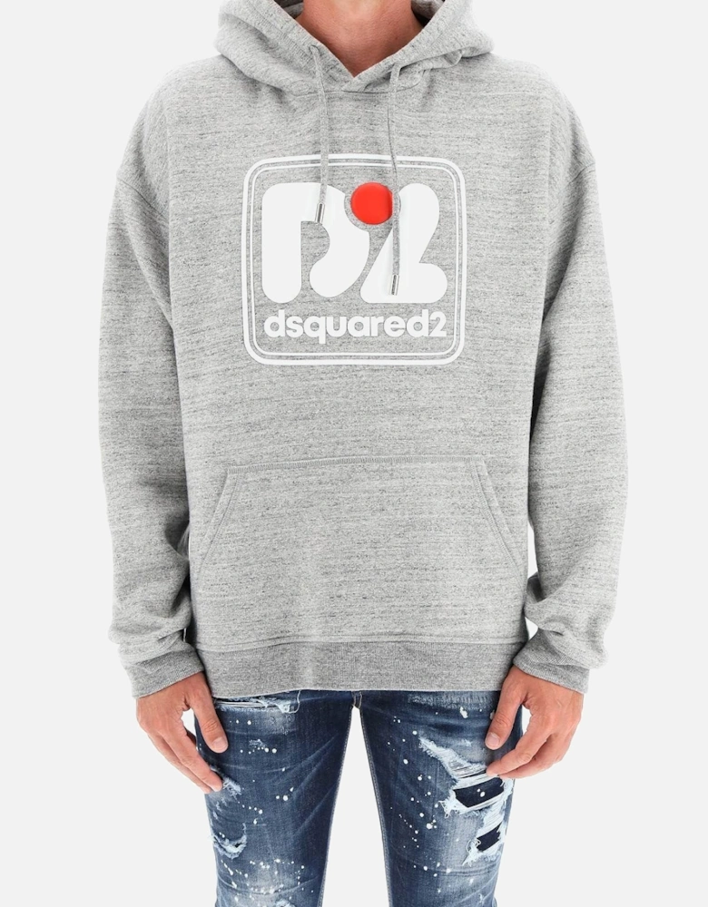Printed Hooded Sweatshirt with Single Pocket