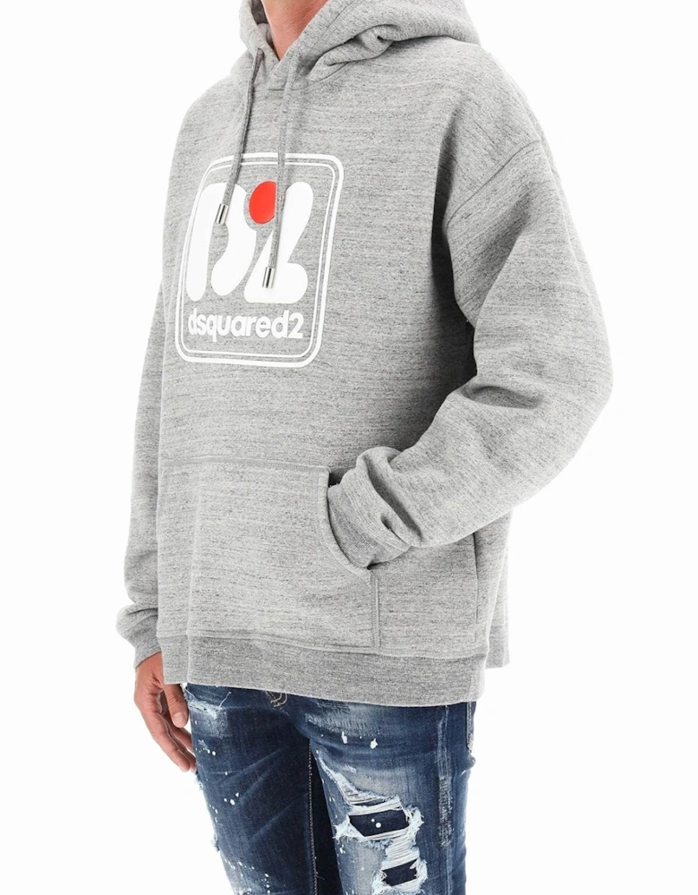 Printed Hooded Sweatshirt with Single Pocket