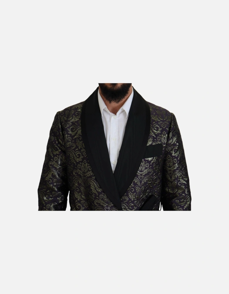Brocade Smoking Jacket with Shawl Collar