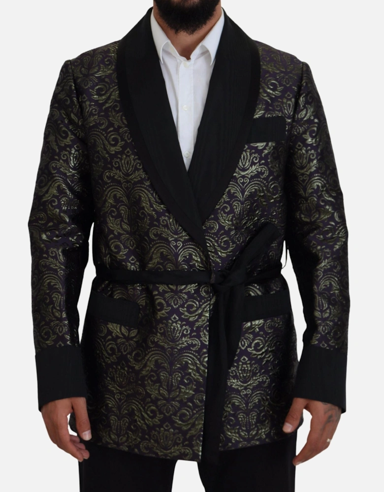Brocade Smoking Jacket with Shawl Collar