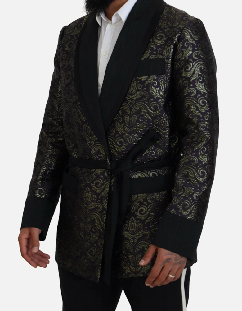 Brocade Smoking Jacket with Shawl Collar