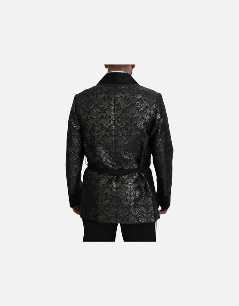 Brocade Smoking Jacket with Shawl Collar