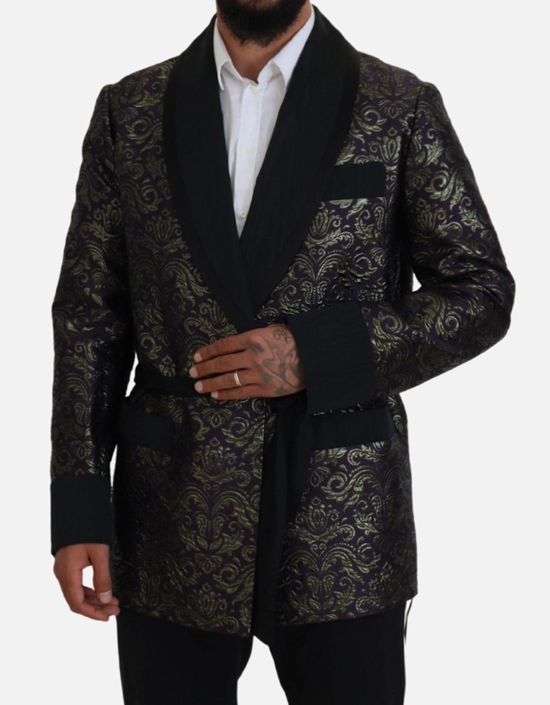 Brocade Smoking Jacket with Shawl Collar