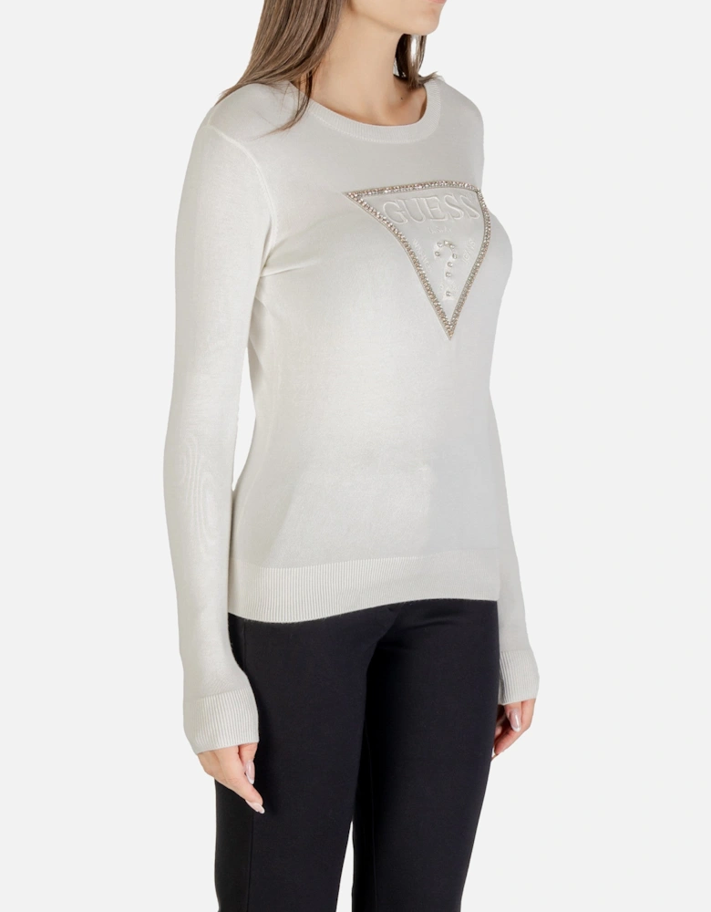 Printed Long-Sleeve Knitwear with Round Neck