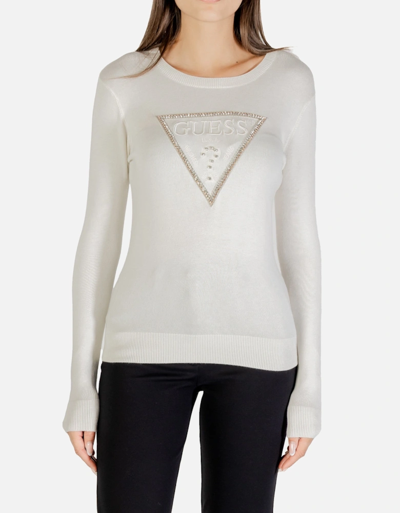 Printed Long-Sleeve Knitwear with Round Neck