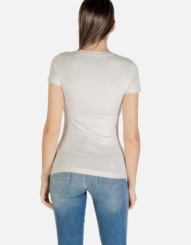 Rhinestone Embellished Round Neck T-Shirt with Short Sleeves