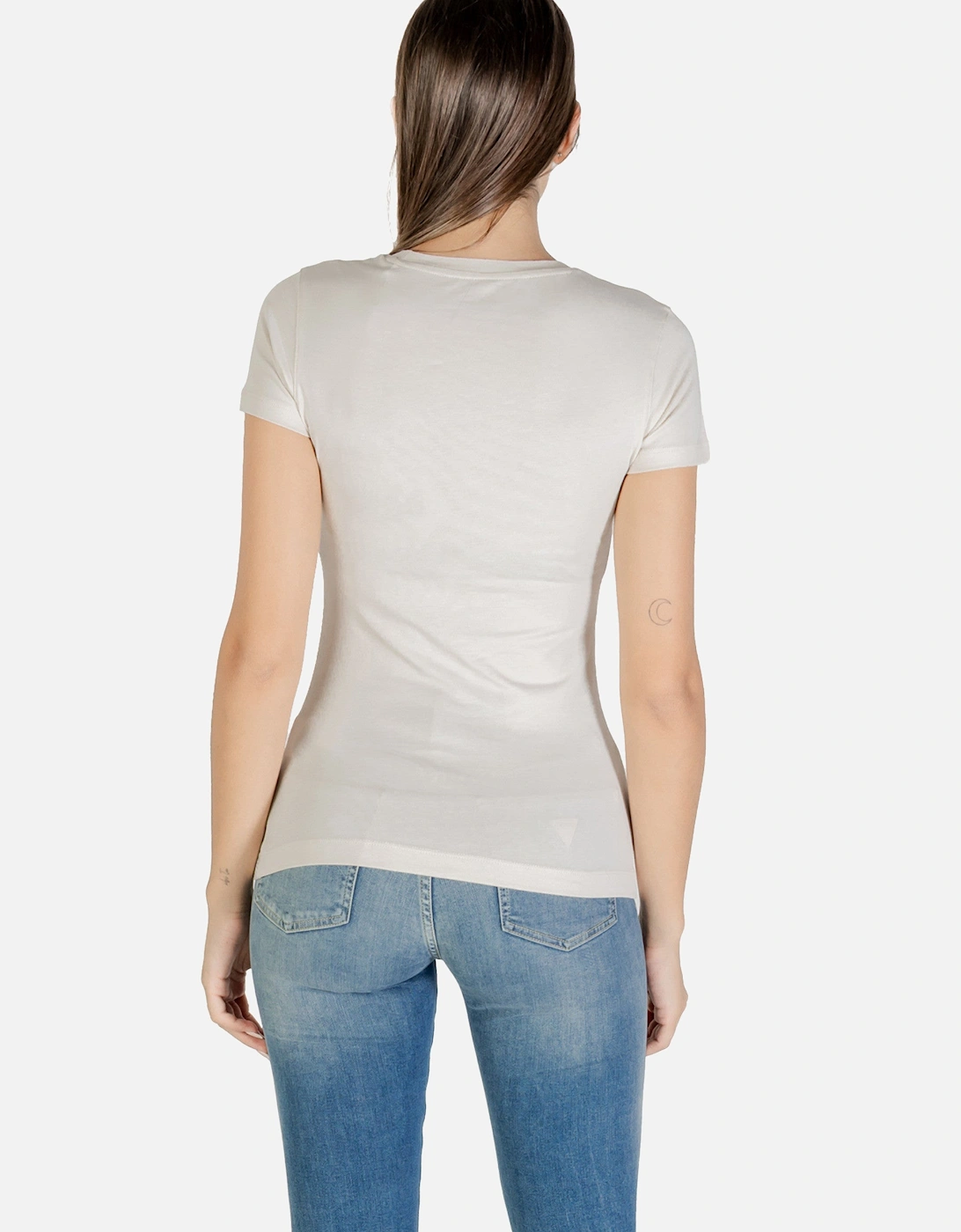 Rhinestone Embellished Round Neck T-Shirt with Short Sleeves