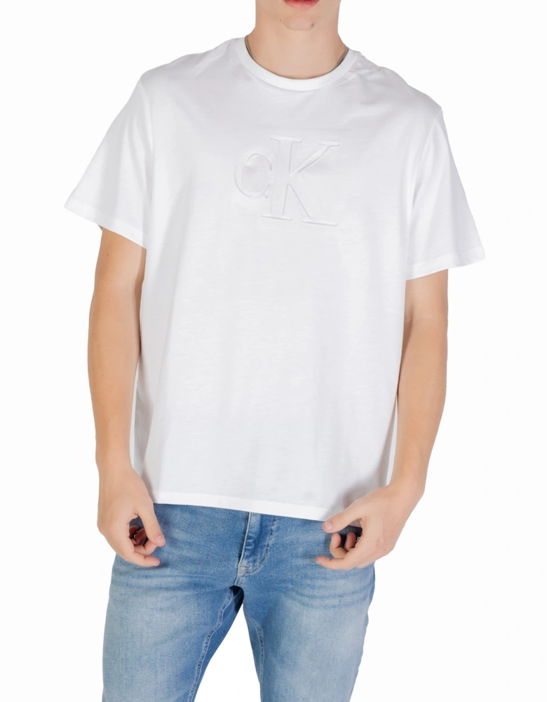 Printed Round Neck Cotton T-Shirt with Short Sleeves