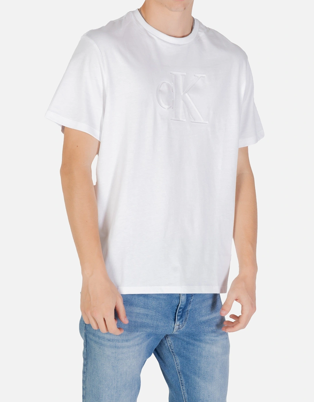 Printed Round Neck Cotton T-Shirt with Short Sleeves