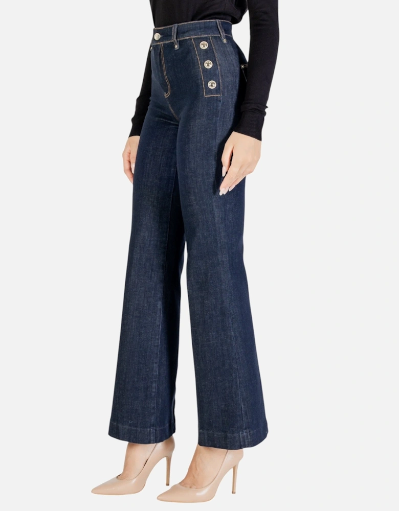 Zip and Button Fastening Jeans with Pockets