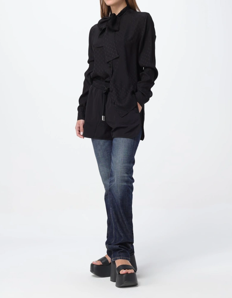 Silk Bow Tie Blouse Long Sleeves