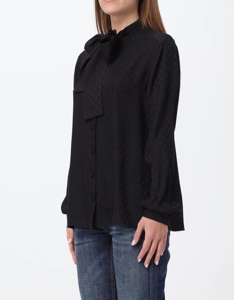 Silk Bow Tie Blouse Long Sleeves