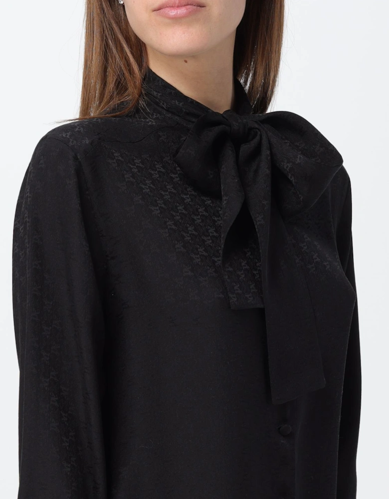 Silk Bow Tie Blouse Long Sleeves