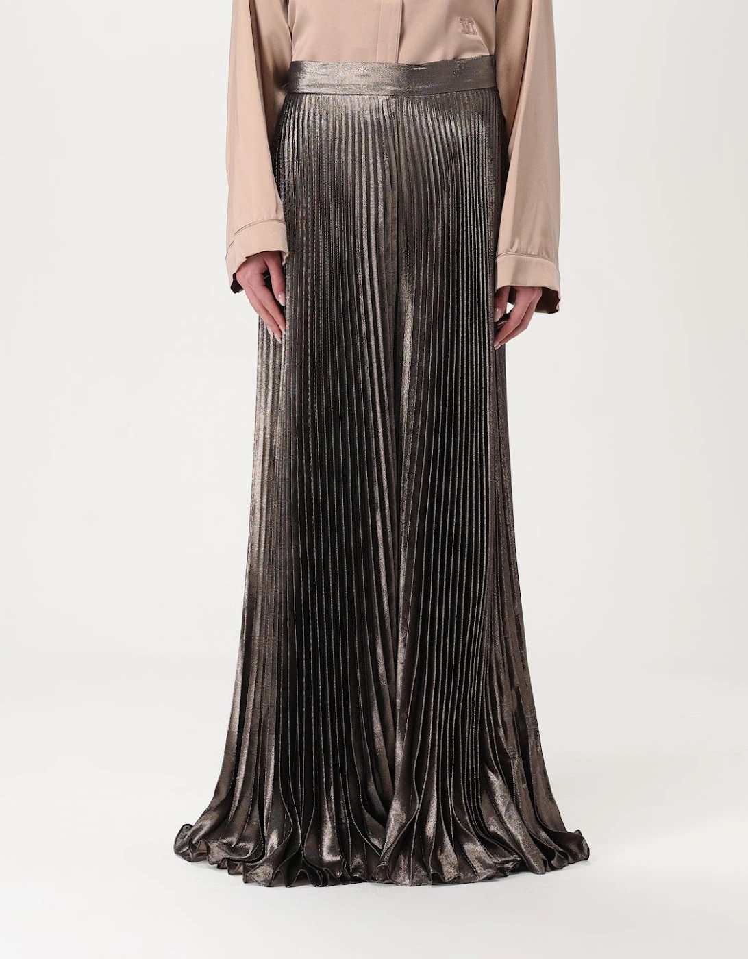 Pianoforte Metallic Pleated Midi Skirt, 6 of 5