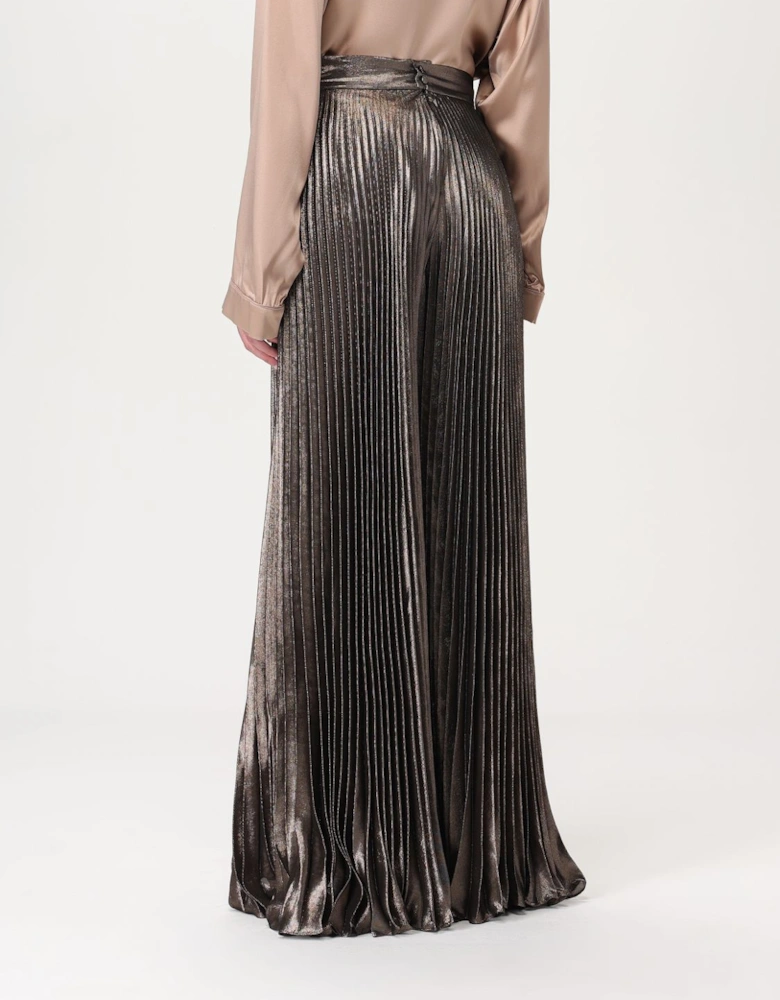 Pianoforte Metallic Pleated Midi Skirt