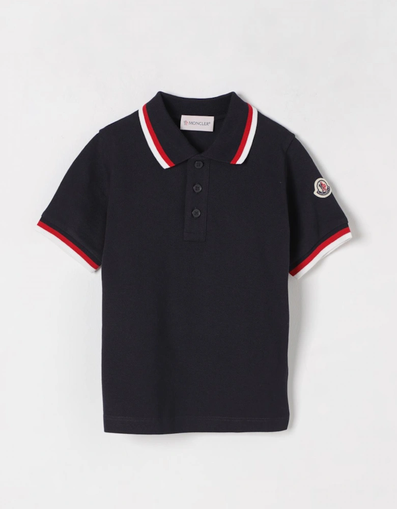 Kids Polo Shirt with Tricolor Trim