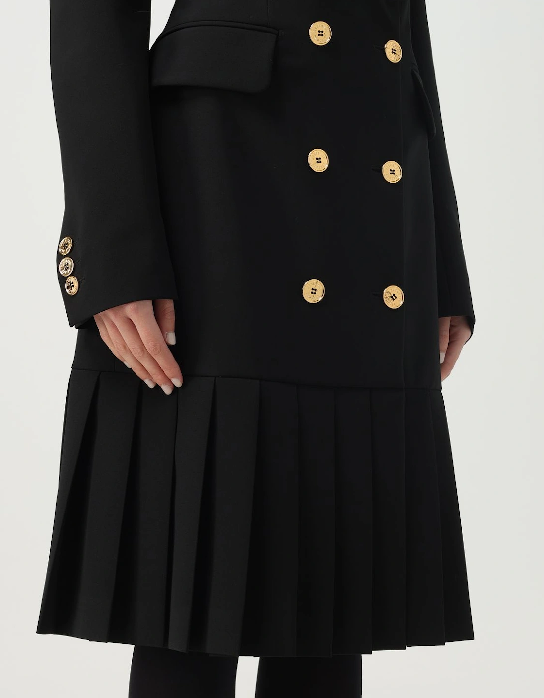 Pleated Midi Dress DoubleBreasted