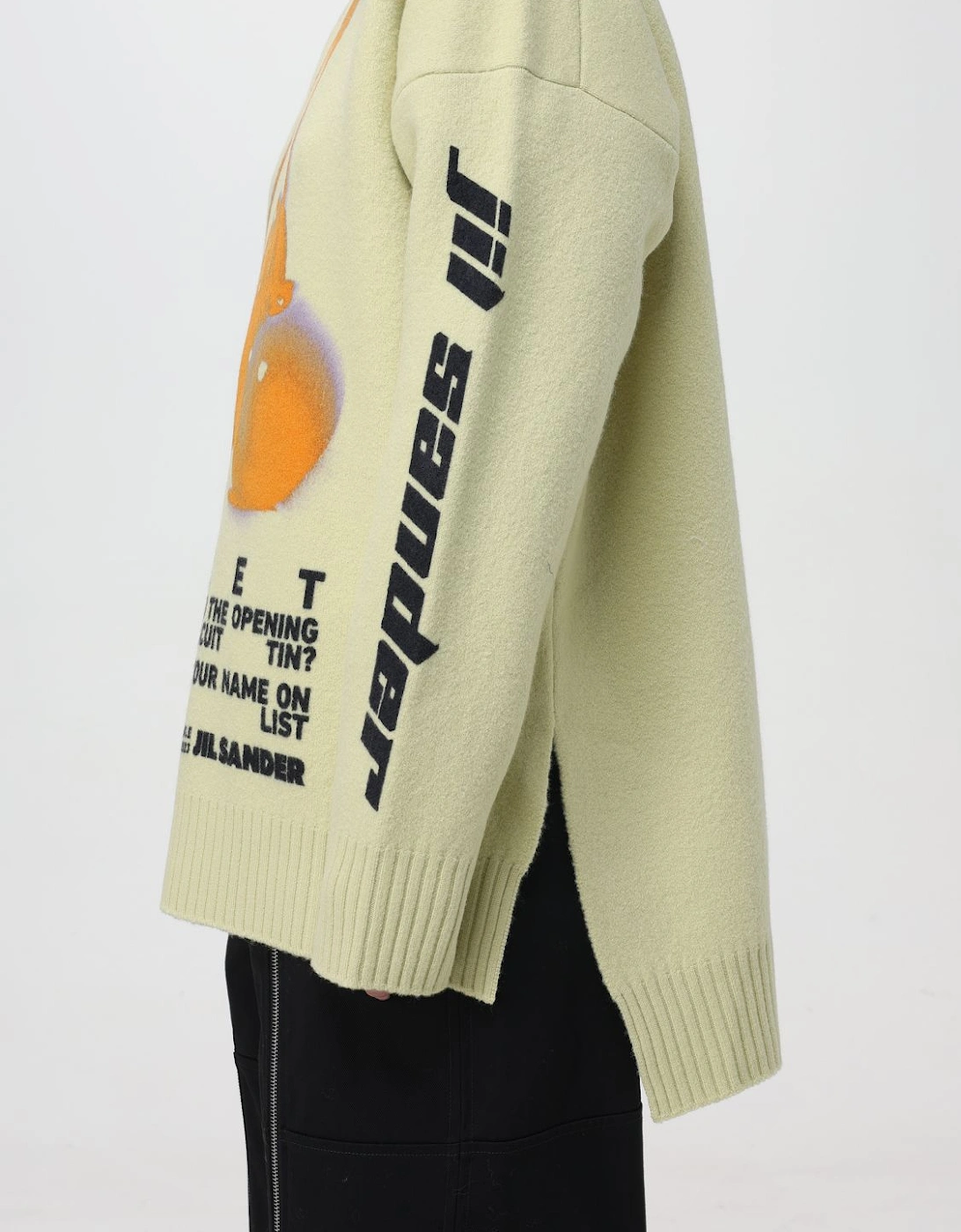 Cherry Print Crew Neck Knit Sweater