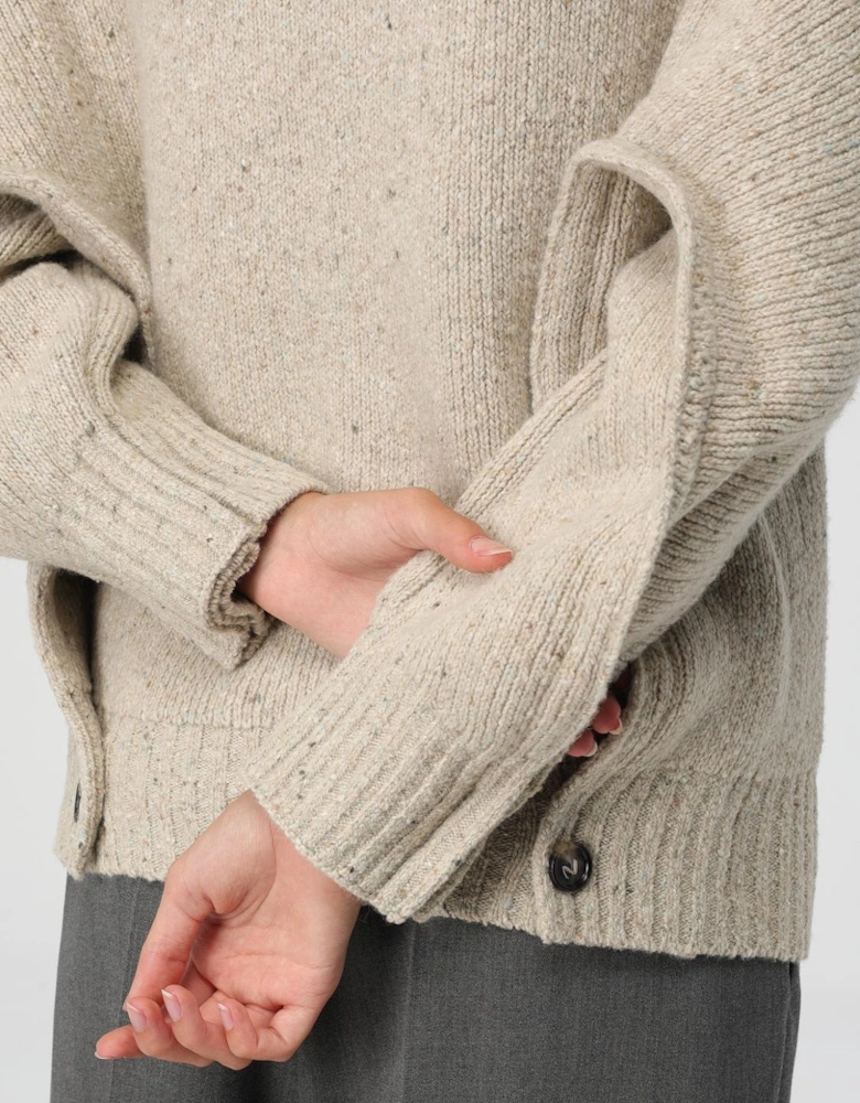 Mock Neck Wool Cashmere Sweater