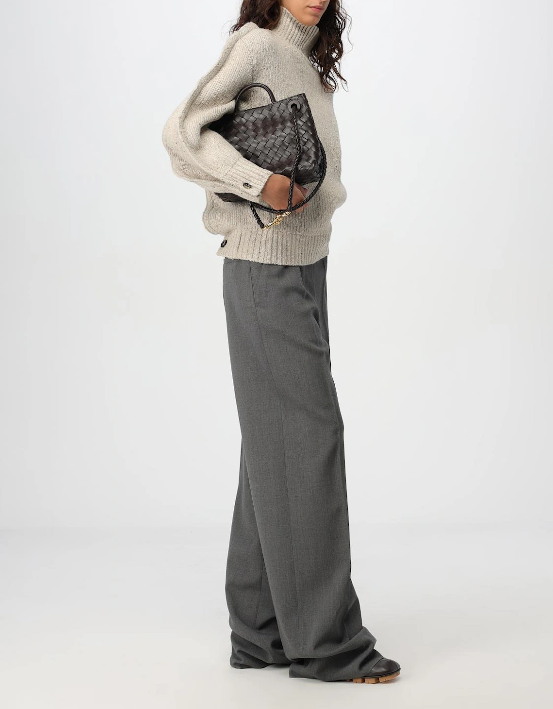 Mock Neck Wool Cashmere Sweater