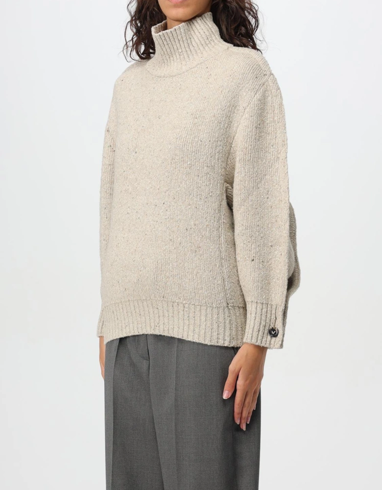 Mock Neck Wool Cashmere Sweater