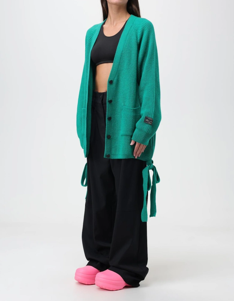 Ribbed Knit Cardigan with Side Ties