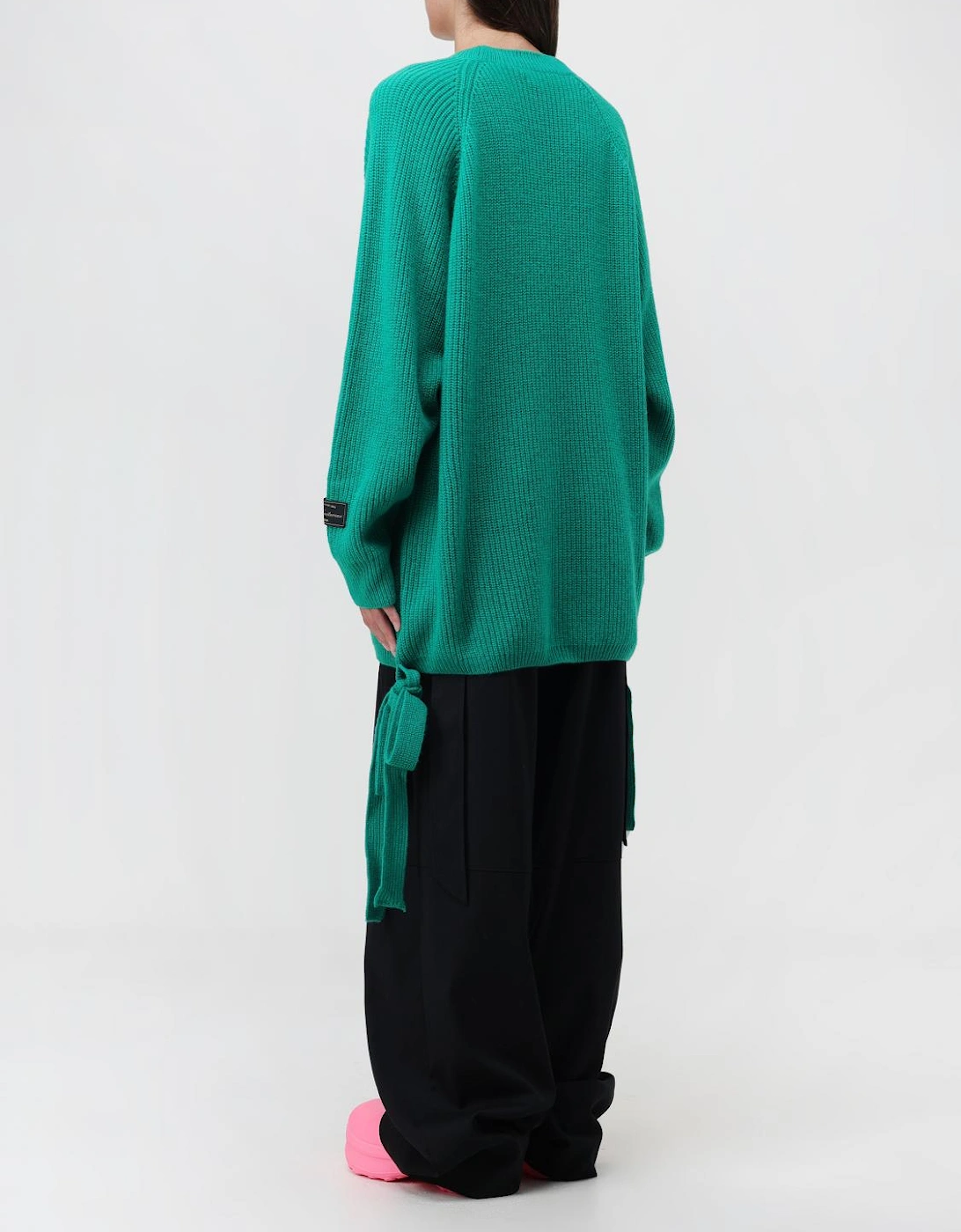 Ribbed Knit Cardigan with Side Ties