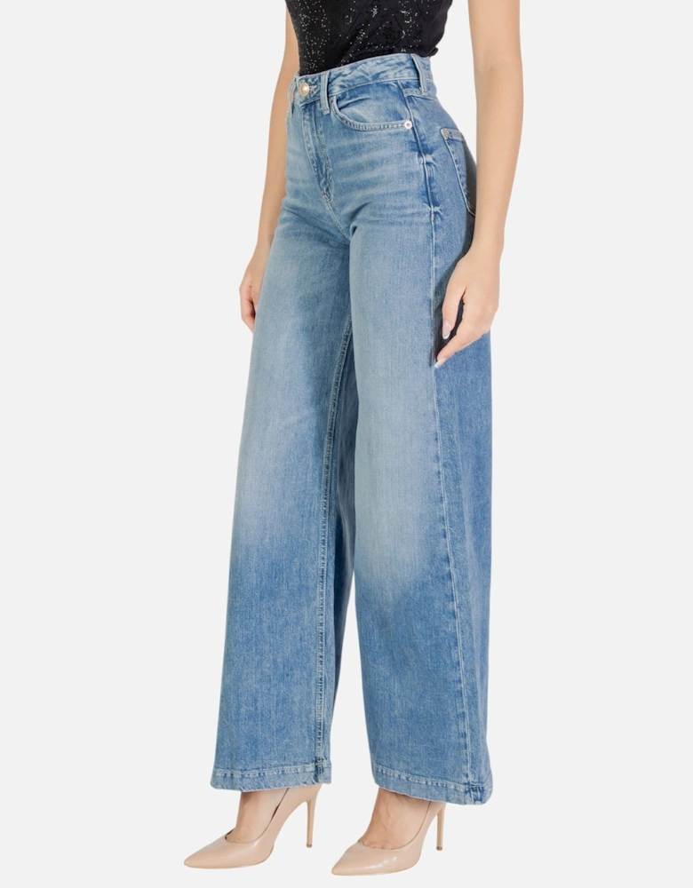 Classic Denim Jeans with Zip and Button Fastening
