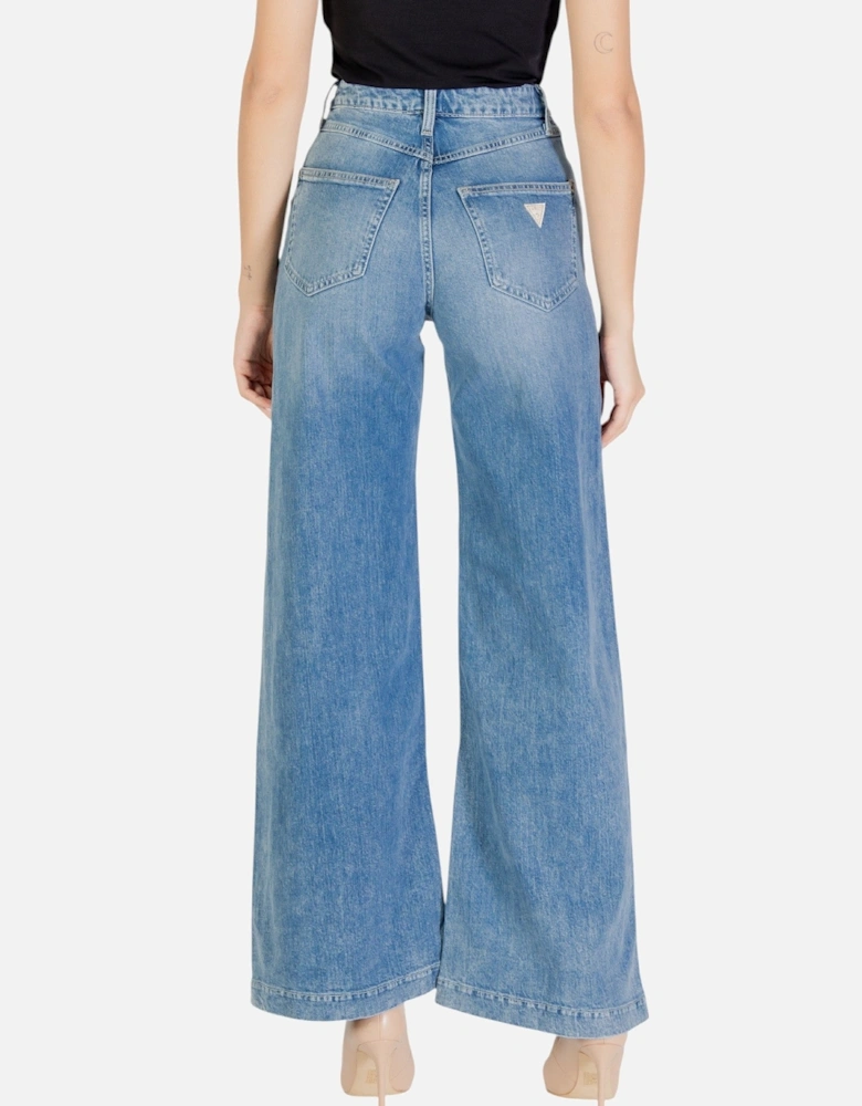 Classic Denim Jeans with Zip and Button Fastening