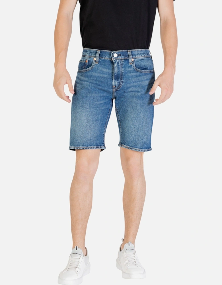 Classic Denim Shorts with Zip and Button Fastening