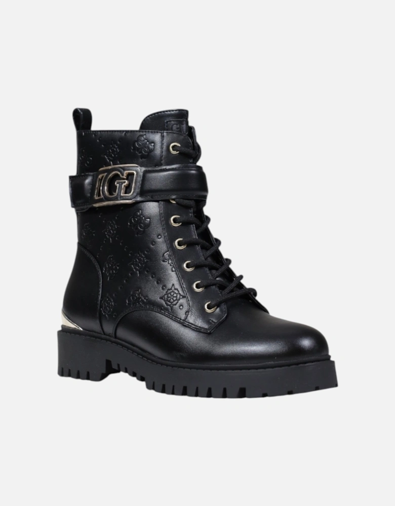 Anette Combat Boot LaceUp Buckle