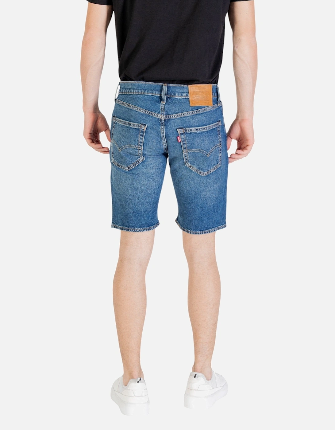 Classic Denim Shorts with Zip and Button Fastening