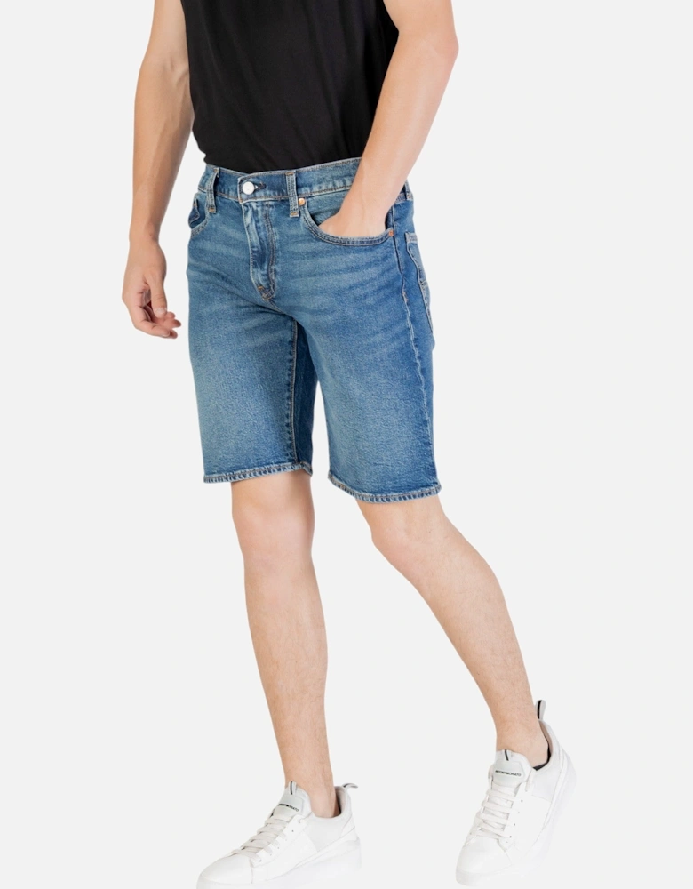 Classic Denim Shorts with Zip and Button Fastening