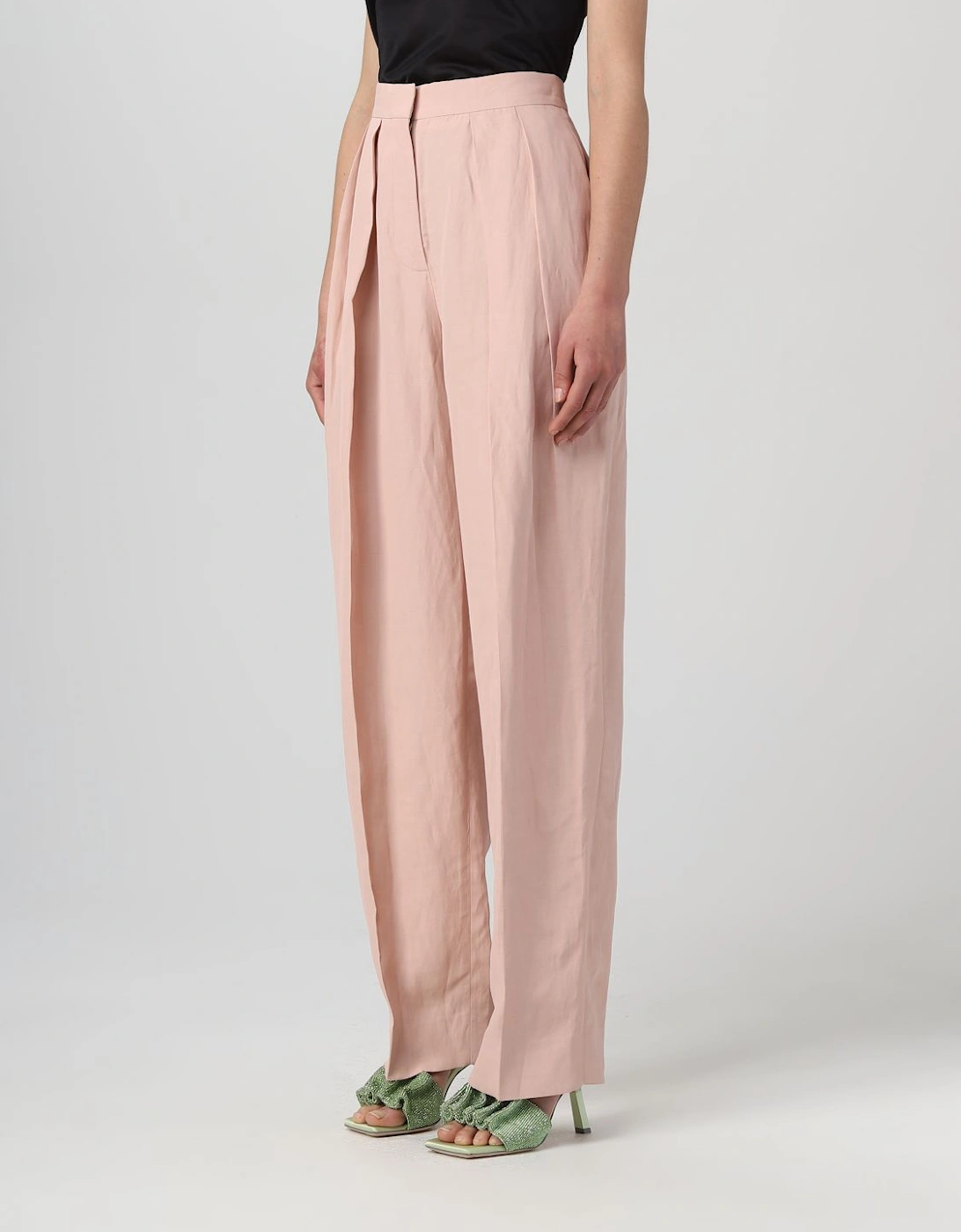 Wide Leg Pleated Trousers