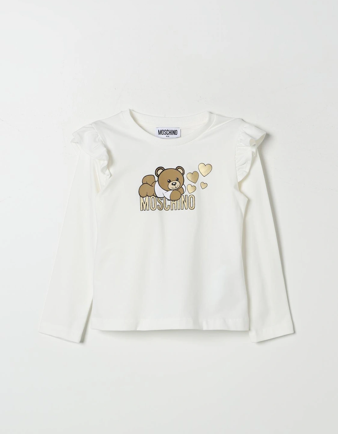 Girls Ruffle Sleeve Teddy Bear Top, 4 of 3