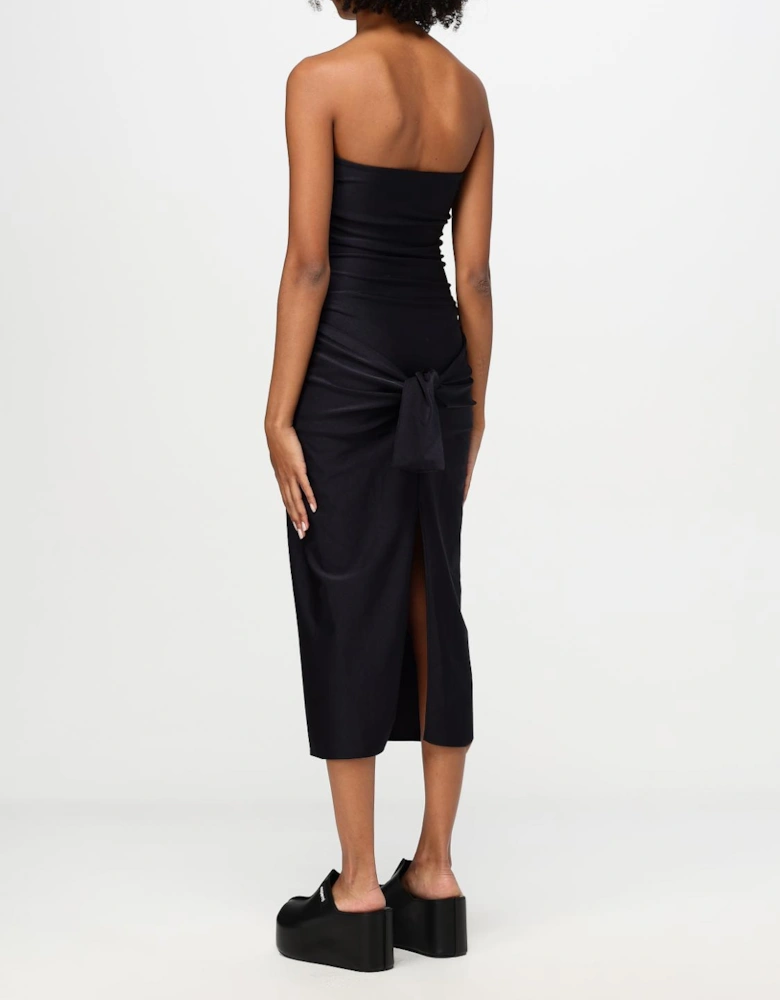 Bow Tie Midi Dress Cutout Detail