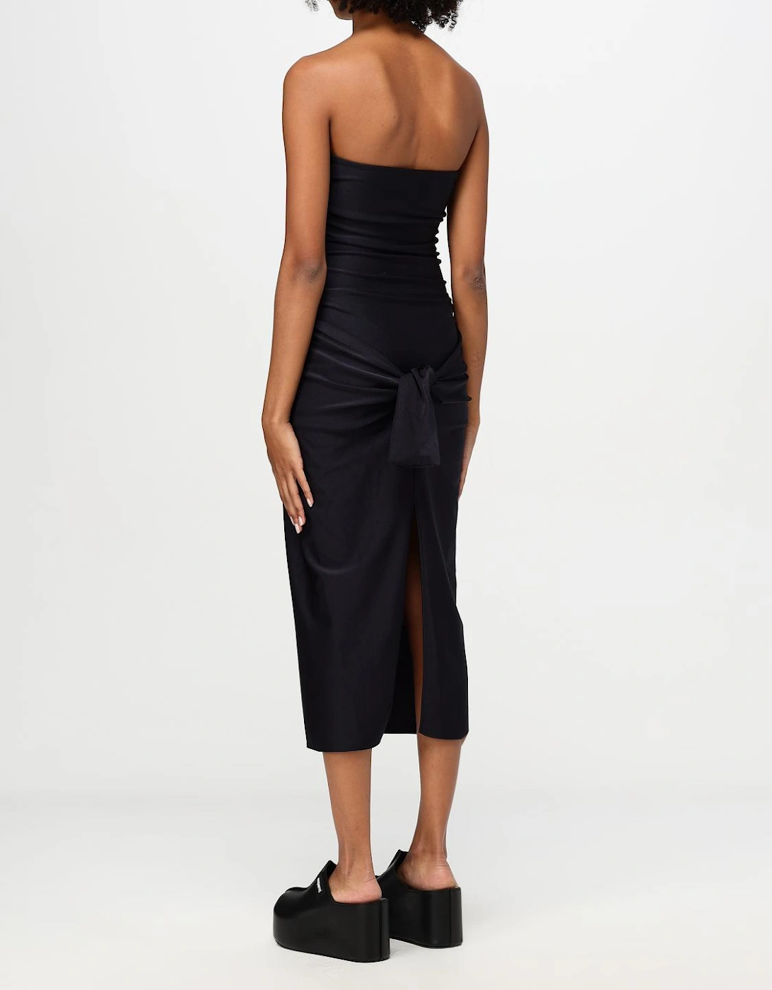 Bow Tie Midi Dress Cutout Detail