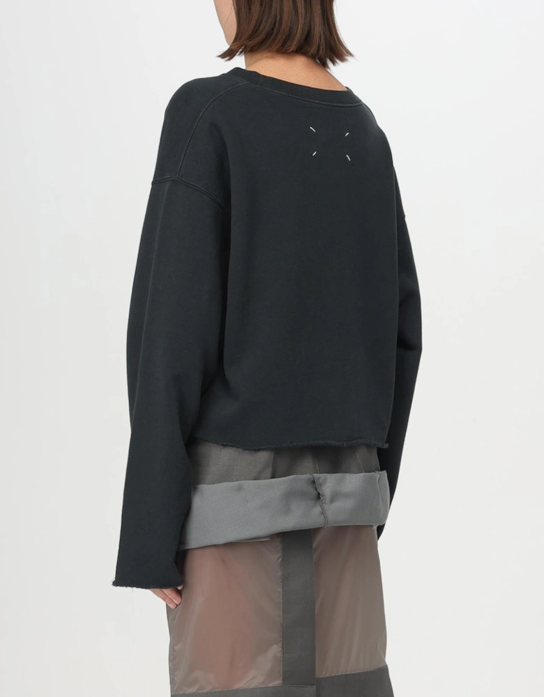 Cropped Sweatshirt Embroidered Logo