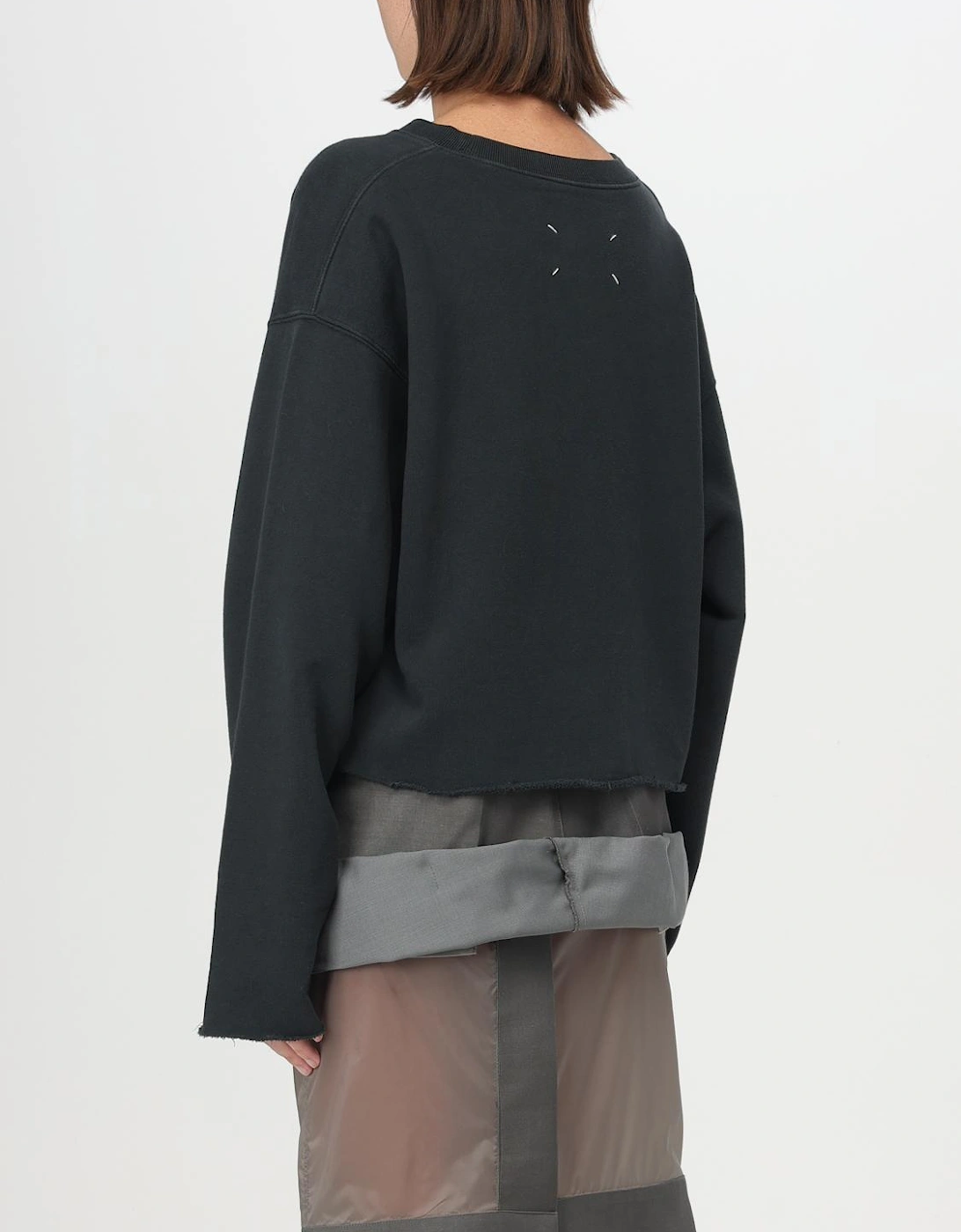 Cropped Sweatshirt Embroidered Logo