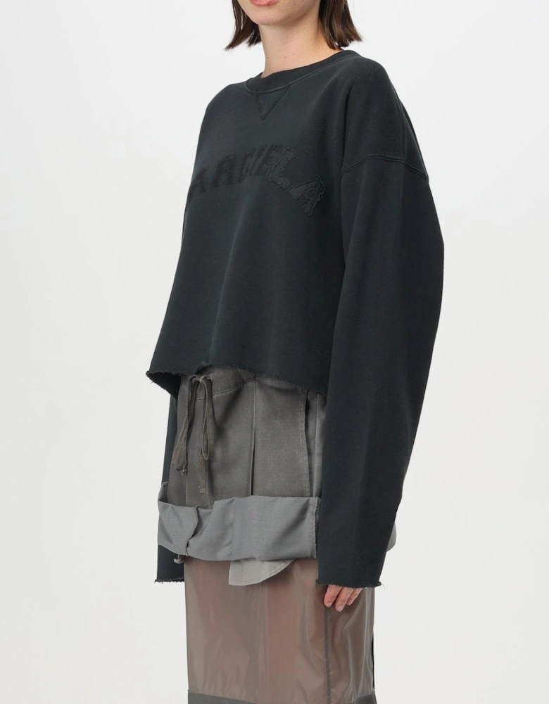 Cropped Sweatshirt Embroidered Logo